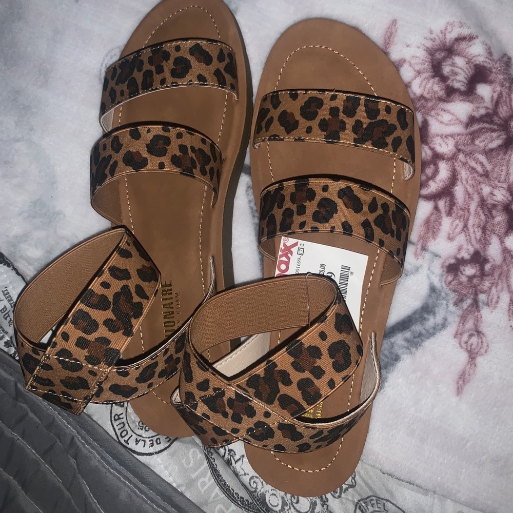 Brand New never worn cheetah print sandals